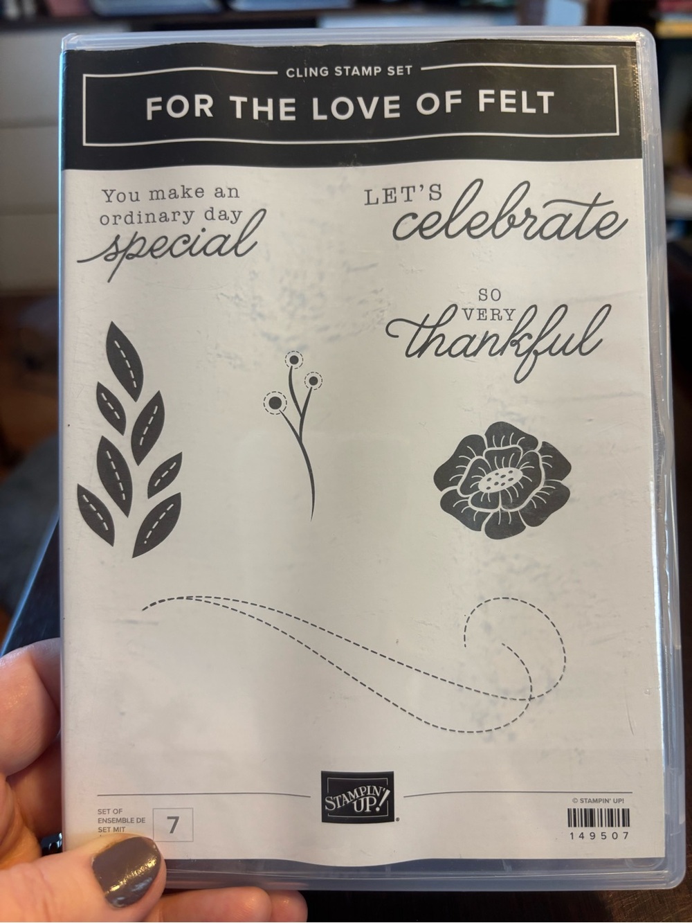 Stampin' Up! For the Love of Felt Cling Stamp Set